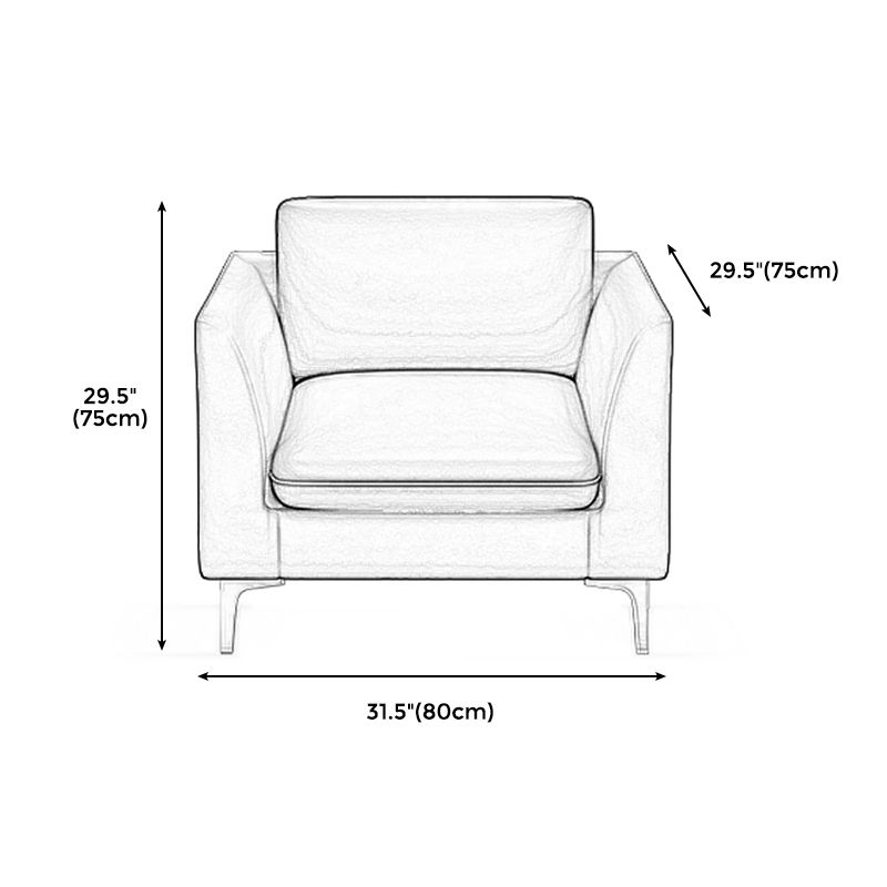 Gold Modern Fabric Sofa with Bolster Pillows 29.53"High Square Arm Sofa Clearhalo 'furn' 'furn_sofas' 'Furniture' 'furniture_sofas' 'kitchen' 'kitchen_sofas' 'Living Room Furniture' 'Sofa' 'sofas' 1200x1200_b7eb1d55-c0ce-43ab-8948-038a254e6881