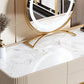 Glam Beige Makeup Vanity Set 30" Tall Glass/Slate Top Dressing Table Clearhalo 'Bedroom Furniture' 'furn' 'furn_makeup_vanities' 'Furniture' 'Makeup Vanities' 'makeup_vanities' 1200x1200_b7eb2522-cde6-4368-aac3-59e8e5fd41ad