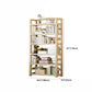 Natural Contemporary Style Standard Bookshelf 9.8-inch W Solid Wood Bookcase