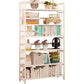 Modern Bamboo Floor Shelf Bookcase Open Etagere Bookshelf for Study Room