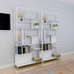 10" W Open Storage Bookcase Black / Gold / White Metal Bookshelf with Shelves