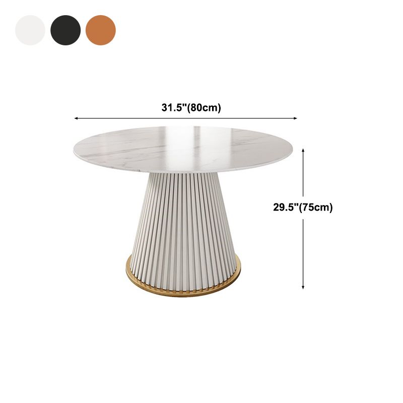 Traditional Luxury Dining Table Round Sintered Stone Table for Home Clearhalo 'Dining Tables & Seating' 'Dining Tables' 'dining_table' 'furn' 'furn_dining_table' 'Furniture' 'Kitchen & Dining Furniture' 1200x1200_b7eceb51-765e-41dc-a6a5-a7c0a3a02dde