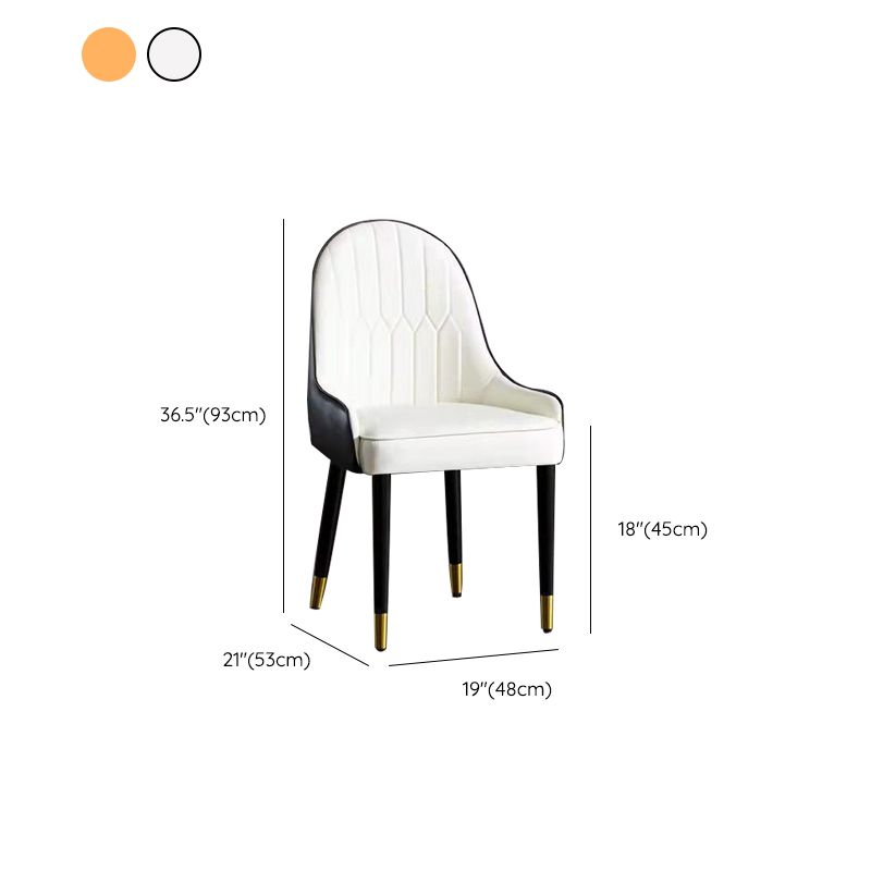 Glam -gestoffeerde eetkamerstoelen faux lederen keuken eetstoel met houten benen