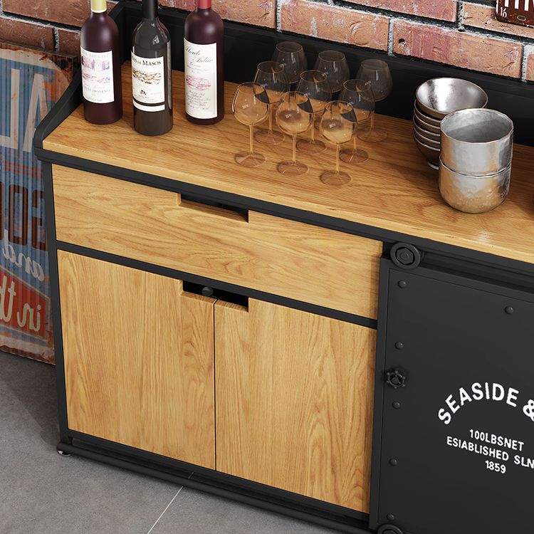 36'' Height Sideboard Table Glam Style Wood Top Cupboard for Living Room Clearhalo 'buffet_sideboard' 'Buffets & Sideboards' 'furn' 'furn_buffet_sideboard' 'Furniture' 'furniture_buffet_sideboard' 'Kitchen & Dining Furniture' 1200x1200_b7ed38af-d3e3-40ac-b4e9-2ac054a3de69