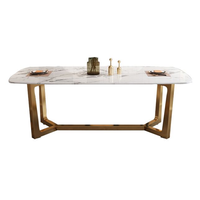 Luxury Style Home Sintered Stone Dining Table Rectangular Shape Table with Trestle Base Clearhalo ' dining_table' 'Dining Tables & Seating' 'Dining Tables' 'furn' 'furn_dining_table' 'Furniture' 'furniture_dining_table' 'Kitchen & Dining Furniture' 'kitchen&dining_furn' 'kitchen' 'kitchen_dining_table' 1200x1200_b7edfe80-c673-43e2-8def-0d2dcf2d65d0