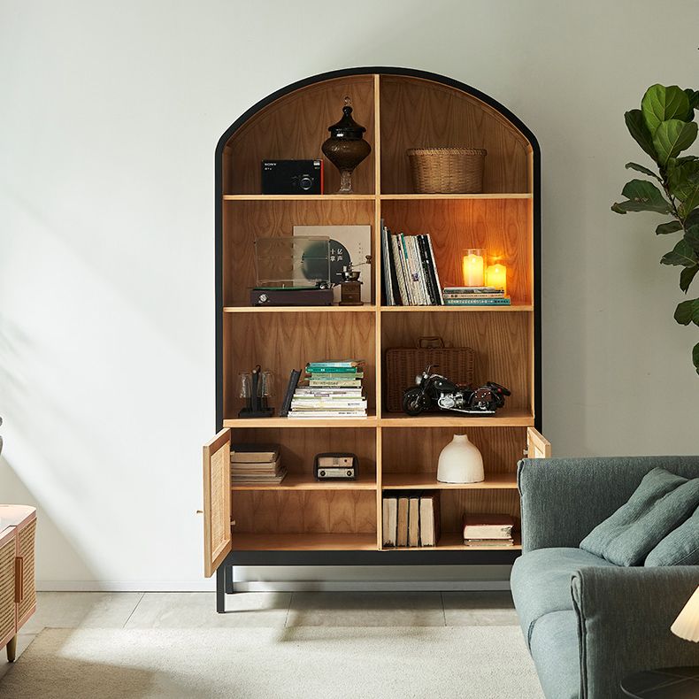 Mid-Century Modern Black Accent Cabinet with 8 Shelves in Solid Wood Clearhalo 'Cabinets & Chests' 'cabinets_chests' 'furn' 'furn_cabinets_chests' 'Furniture' 'Living Room Furniture' 1200x1200_b7ee0531-336b-4248-b56a-afc7052be68f