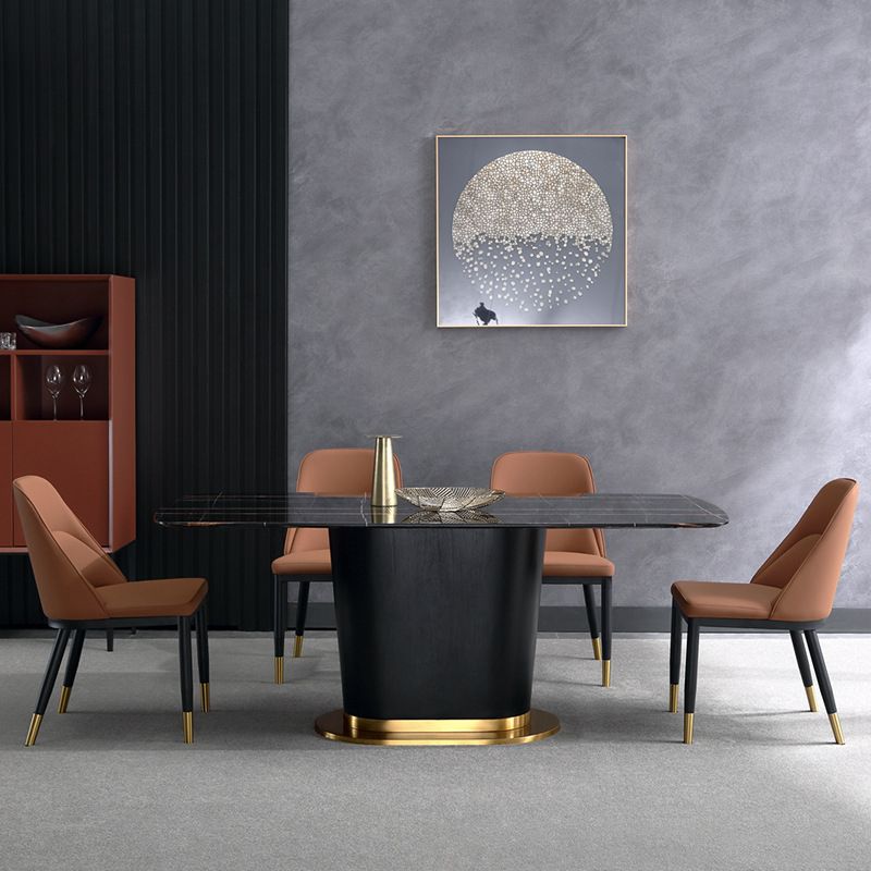 Glam Upholstered Dining Chairs Faux Leather Kitchen Dining Chair in Orange Clearhalo 'Dining Chairs' 'Dining Tables & Seating' 'dining_chair' 'furn' 'furn_dining_chair' 'Furniture' 'Kitchen & Dining Furniture' 1200x1200_b7ee29de-9a0e-4fbc-9795-1306d99b3b27