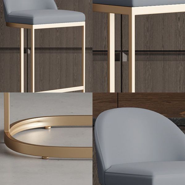 Glam Bucket Dining Stools Low Back Bar Stools with Gold Metal Base Clearhalo 'Bar Furniture' 'Bar Stools' 'bar_stools' 'furn' 'furn_bar_stools' 'Furniture' 'Kitchen & Dining Furniture' 1200x1200_b7eec09d-aa9a-4e7e-bb79-acaddafb9f34