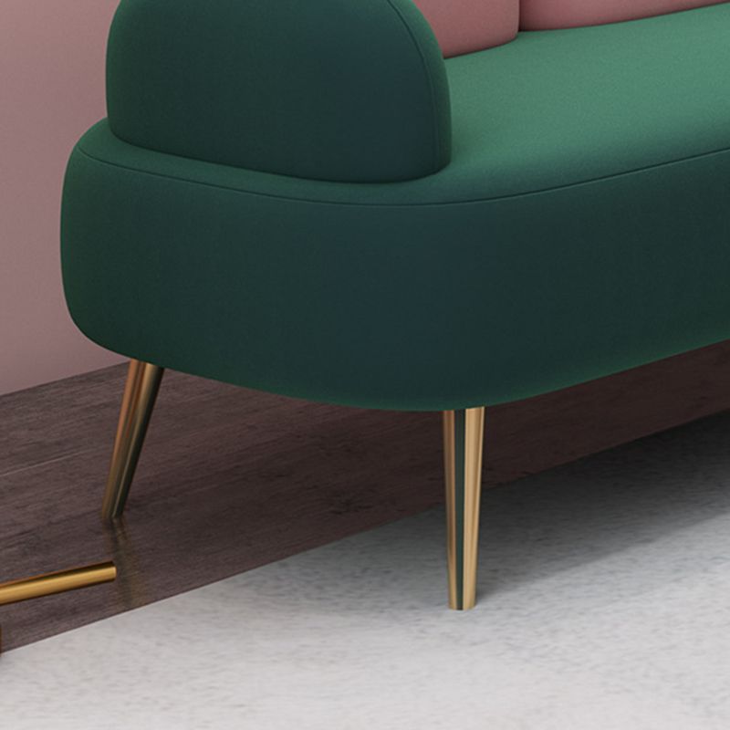 Contemporary Curved Sofa 32.67" High Statement Sofa in Green