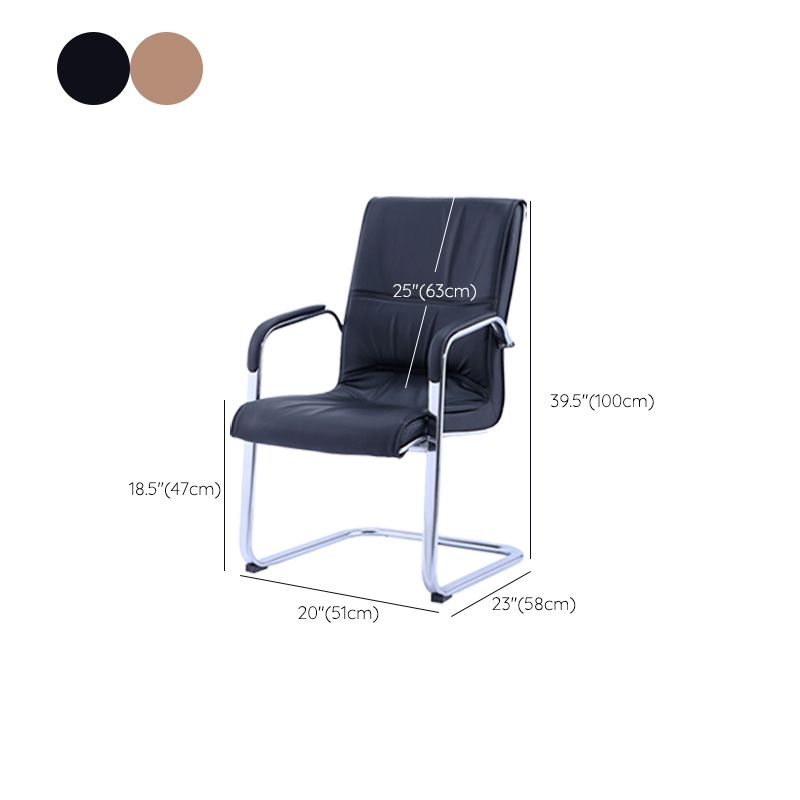 Contemporary PU Computer Chair Faux Leather and Chrome Frame Office Chair Clearhalo 'furn' 'furn_office_chair' 'Furniture' 'Office Chairs' 'Office Furniture' 'office_chair' 1200x1200_b7f2113a-45d2-4239-8beb-f911c24a49f1