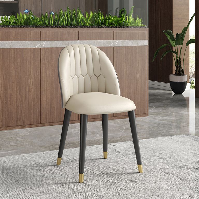 Contemporary Style Sintered Stone Dining Set with White Table and 4 Black Legs Base Clearhalo 'Dining Room Sets' 'Dining Tables & Seating' 'dining_room_set' 'furn' 'furn_dining_room_set' 'Furniture' 'furniture_dining_room_set' 'Kitchen & Dining Furniture' 'kitchen&dining_furn' 'kitchen' 1200x1200_b7f2138c-8fbb-47a9-9a96-ab2828647400