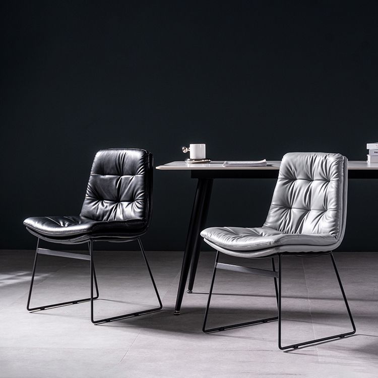 Contemporary Chair Dining Armless Chairs with Metal Legs for Kitchen Clearhalo ' kitchen&dining_furn' 'Dining Chairs' 'Dining Tables & Seating' 'dining_chair' 'furn' 'furn_dining_chair' 'Furniture' 'furniture_dining_chair' 'Kitchen & Dining Furniture' 'kitchen' 1200x1200_b7f4d1fd-bc59-4d8c-b4d1-13d22468b72c
