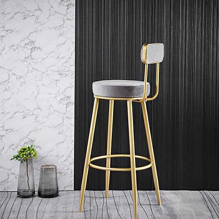 Scandinavian Upholstered Bar Stools Luxury Counter Stools with Metal Legs Clearhalo 'Bar Furniture' 'Bar Stools' 'bar_stools' 'furn' 'furn_bar_stools' 'Furniture' 'furniture_bar_stools' 'Kitchen & Dining Furniture' 1200x1200_b7f4d82e-95f2-483a-9614-715288f0676a