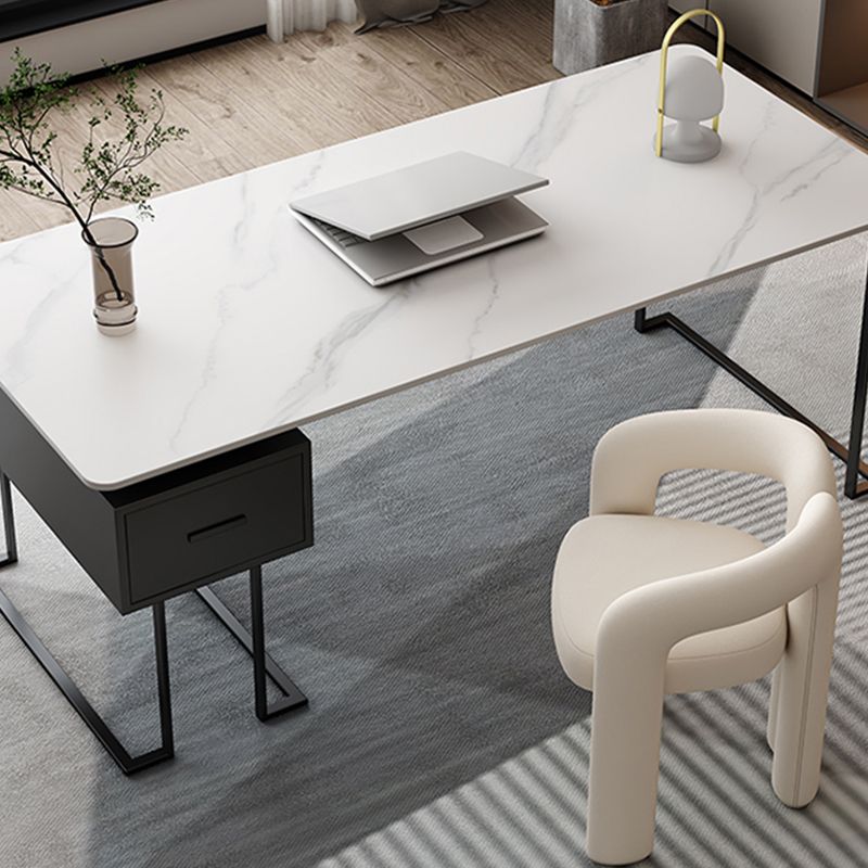 Rectangle Fintered Stone Top Office bureau de style moderne