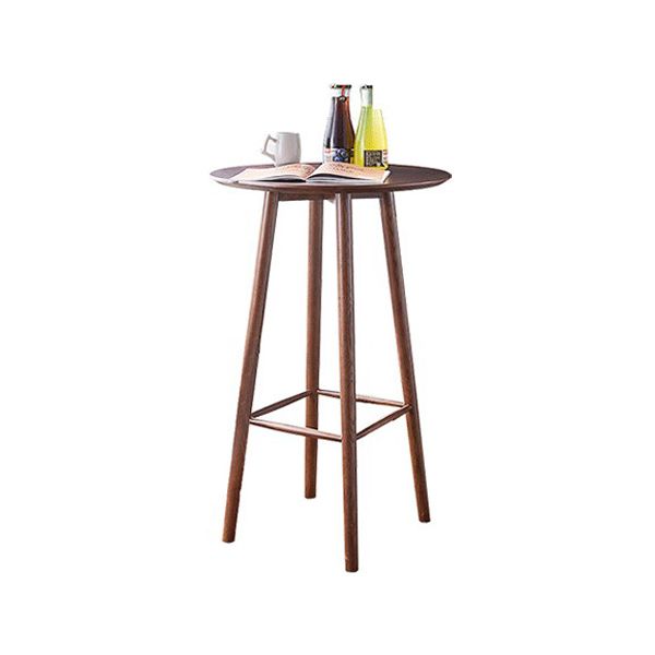 Round Shape Wood Top Counter Table 4 Legs Industrial Bar Table for Dining Room Clearhalo 'Bar Furniture' 'Bar Tables' 'bar_tables' 'furn' 'furn_bar_tables' 'Furniture' 'furniture_bar_tables' 'Kitchen & Dining Furniture' 1200x1200_b7f521ab-2bba-42a1-bfdb-9846c8e34cdd