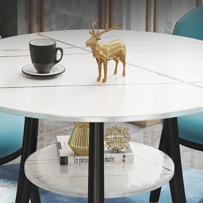 Traditional Luxury Round Dinner Table Sintered Stone Table with Black Frame Clearhalo ' dining_table' 'Dining Tables & Seating' 'Dining Tables' 'furn' 'furn_dining_table' 'Furniture' 'furniture_dining_table' 'Kitchen & Dining Furniture' 'kitchen&dining_furn' 'kitchen' 'kitchen_dining_table' 1200x1200_b7f5752b-c73b-46a9-bfb8-58a18a0b4048