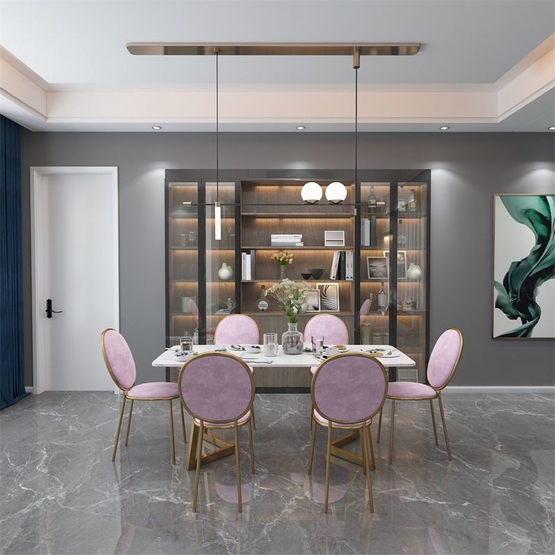 1/2/2/5/7 Pièces meubles Rectangle Rectangle Table de salle à manger en blanc