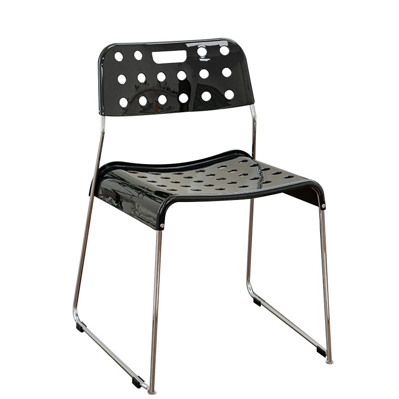 Industrial Armless Kitchen Chair Plastic Open Back Side Dining Chair with Metal Base Clearhalo 'Dining Chairs' 'Dining Tables & Seating' 'dining_chair' 'furn' 'furn_dining_chair' 'Furniture' 'Kitchen & Dining Furniture' 1200x1200_b7f73af2-c180-4a93-ac85-1a8ab92def4e