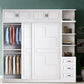 Modern Freestanding Wardrobe Armoire, 2-door Manufatured Armoire with Shelves in White Clearhalo 'Armoires & Wardrobes' 'armoires_wardrobes' 'Bedroom Furniture' 'furn' 'furn_armoires_wardrobes' 'Furniture' 1200x1200_b7f7da3f-0082-4568-9f42-9831b27ee34f