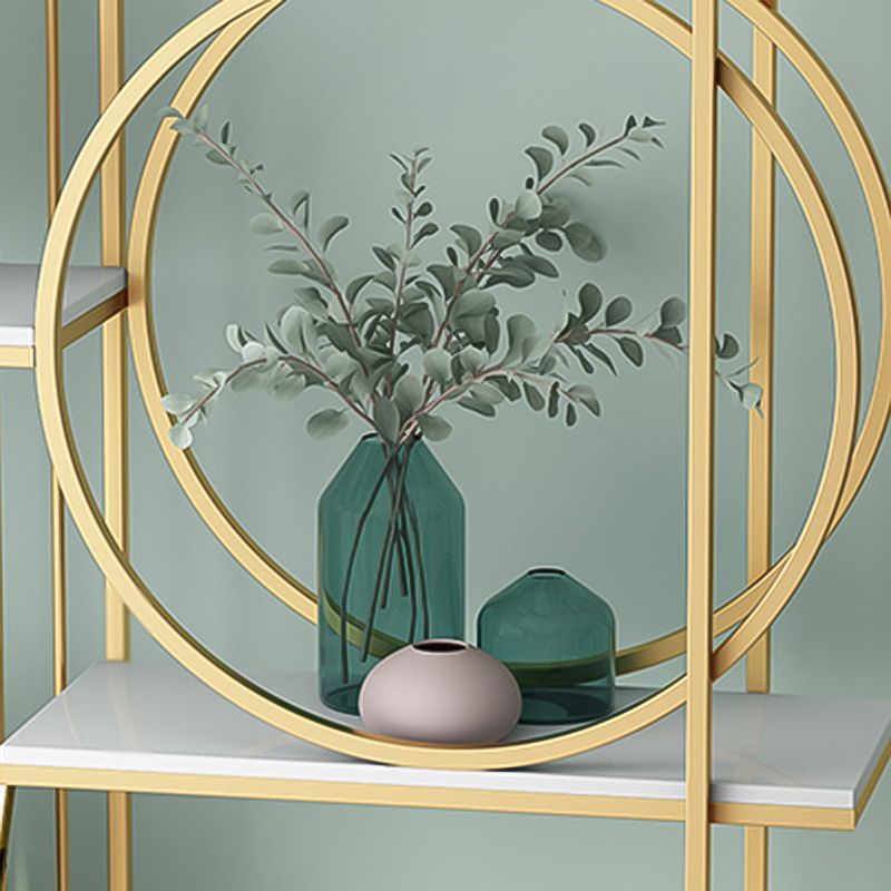 Glam Style Open Bookshelf Metal 6-shelf Bookcase for Home Office Clearhalo 'Bookcases' 'furn' 'furn_bookcases' 'Furniture' 'furniture_bookcases' 'Office Furniture' 1200x1200_b7f7f0c0-0aea-435b-baae-28b649a25c55