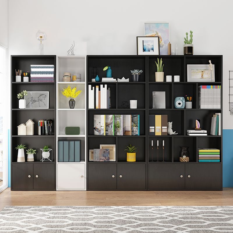 Closed Wooden Bookshelf Modern Home Living Room Standard Bookcase with Door Clearhalo 'Bookcases' 'furn' 'furn_bookcases' 'Furniture' 'Office Furniture' 1200x1200_b7f84a14-db3a-4d45-bd8a-d0a3375347e4