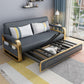 Faux Leather Metal Arm Convertible Futon Sofa Bed Tight Back Loveseat Clearhalo 'furn' 'furn_sofas' 'Furniture' 'furniture_sofas' 'kitchen' 'kitchen_sofas' 'Living Room Furniture' 'Sofa' 'sofas' 1200x1200_b7f87f7b-8010-42d3-a120-bd0440bad79c