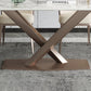 Metal Contemporary Rectangular Dining Table Sintered Stone Table with Pedestal Clearhalo ' dining_table' 'Dining Tables & Seating' 'Dining Tables' 'furn' 'furn_dining_table' 'Furniture' 'furniture_dining_table' 'Kitchen & Dining Furniture' 'kitchen&dining_furn' 'kitchen' 'kitchen_dining_table' 1200x1200_b7fa0946-fee0-4528-8c5d-0fca45a2897d