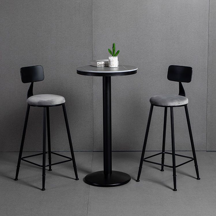 Industrial 1/2/3 Pièces Table de table ronde Set Bistro Fintered Stone Bistro