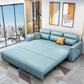 Blue Faux leather Sofa Bed Square Arm Sleeper Sofa, 31.49" Wide