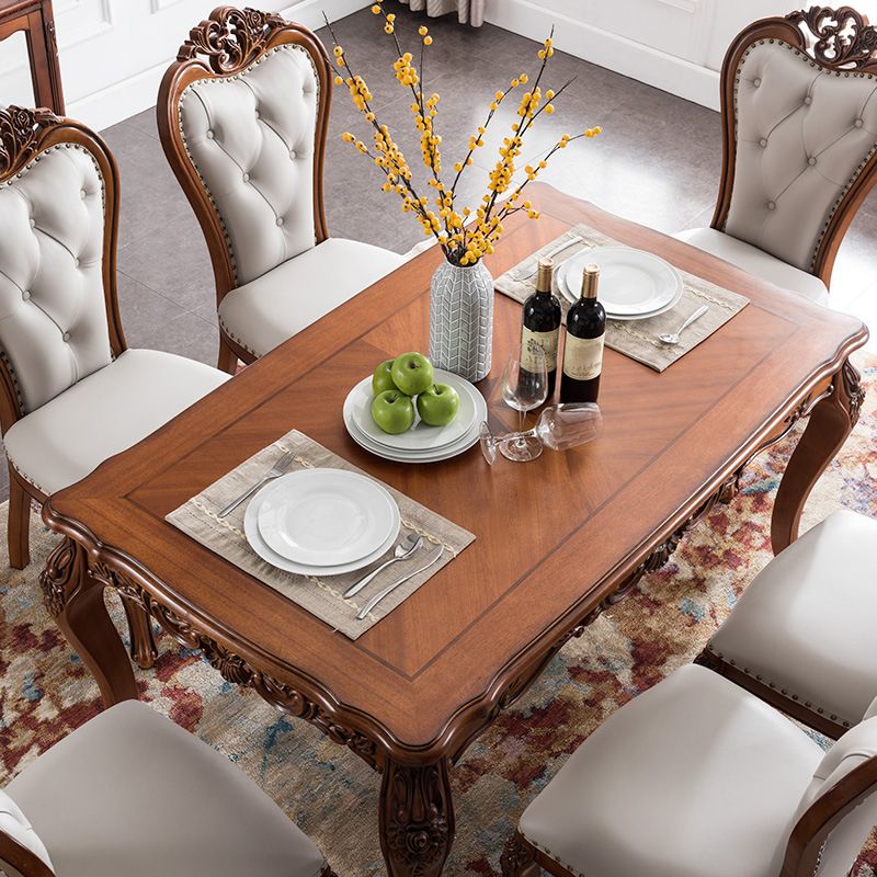 Mid-Century Dining Table Rectangle Solid Wood 4 Legs Dining Table for Living Room Clearhalo ' dining_table' 'Dining Tables & Seating' 'Dining Tables' 'furn' 'furn_dining_table' 'Furniture' 'furniture_dining_table' 'Kitchen & Dining Furniture' 'kitchen&dining_furn' 'kitchen' 'kitchen_dining_table' 1200x1200_b7fd7cc8-621d-4482-b380-017227c5c77c
