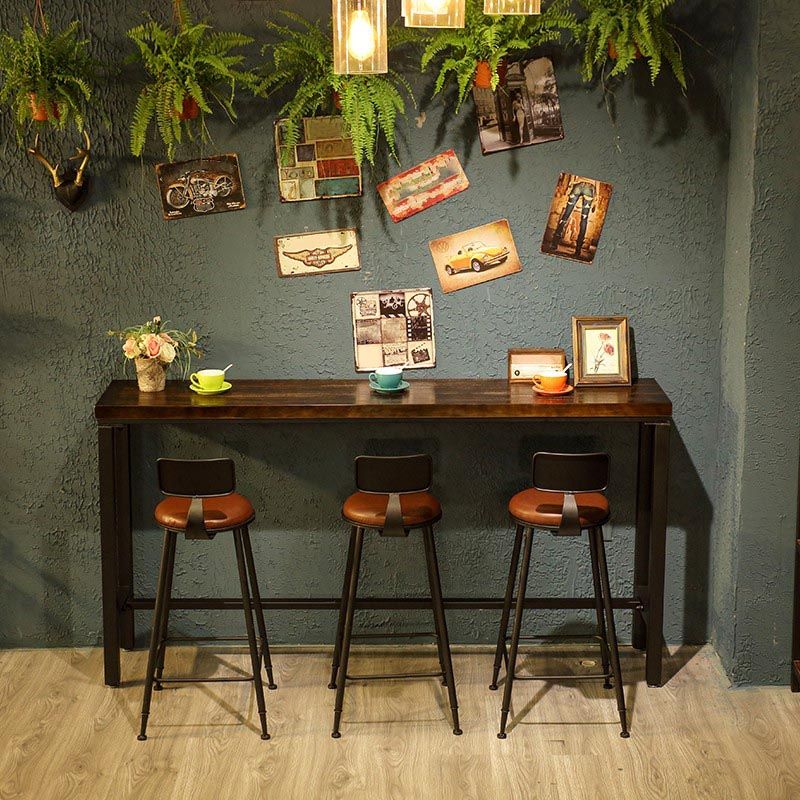 Table de bar supérieur en bois en pin