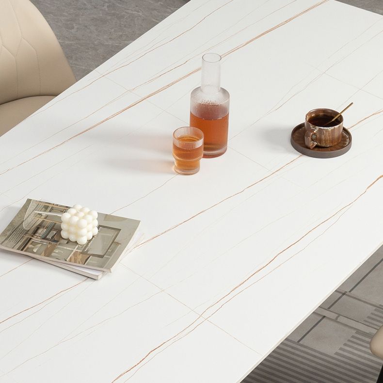 Sintered Stone Top Dining Table Rectangle Dining Table with Acrylic Double Pedestal Base Clearhalo ' dining_table' 'Dining Tables & Seating' 'Dining Tables' 'furn' 'furn_dining_table' 'Furniture' 'furniture_dining_table' 'Kitchen & Dining Furniture' 'kitchen&dining_furn' 'kitchen' 'kitchen_dining_table' 1200x1200_b80129e2-53f1-4ebd-a18e-73e86644cde5