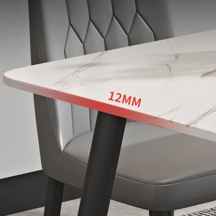 Metal Simplicity Rectangle Dining Table Stone Dinner Table with 4 Legs Clearhalo ' dining_table' 'Dining Tables & Seating' 'Dining Tables' 'Furniture' 'furniture_dining_table' 'Kitchen & Dining Furniture' 'kitchen&dining_furn' 'kitchen' 'kitchen_dining_table' 1200x1200_b802082a-72c2-4c2c-a075-d21cd871a092