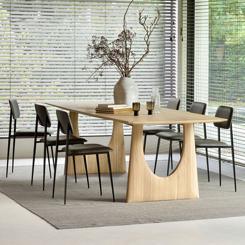 Rectangle Shape Wood Color Table Pine Solid Wood Table Modern with Double Pedestal Clearhalo ' dining_table' 'Dining Tables & Seating' 'Dining Tables' 'furn' 'furn_dining_table' 'Furniture' 'furniture_dining_table' 'Kitchen & Dining Furniture' 'kitchen&dining_furn' 'kitchen' 'kitchen_dining_table' 1200x1200_b8027885-636c-4a42-a0f7-e056fc6db2fb