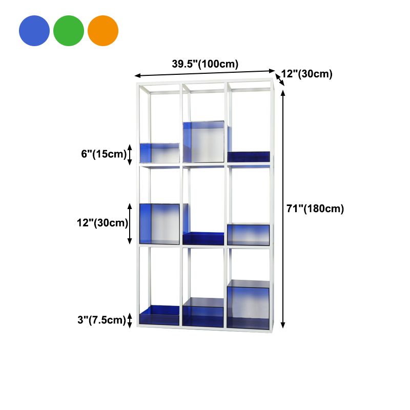 Scandinavian Open Etagere Bookshelf with Iron Frame Acrylic Bookcase Clearhalo 'Bookcases' 'furn' 'furn_bookcases' 'Furniture' 'furniture_bookcases' 'Office Furniture' 1200x1200_b8031328-ce37-42e8-8244-6ec0c604a29a