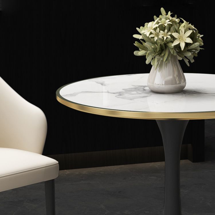 31.5'' Traditional Luxury Dining Table Round Table with Metal Tulip Base Clearhalo ' dining_table' 'Dining Tables & Seating' 'Dining Tables' 'furn' 'furn_dining_table' 'Furniture' 'furniture_dining_table' 'Kitchen & Dining Furniture' 'kitchen&dining_furn' 'kitchen' 'kitchen_dining_table' 1200x1200_b80314f8-6994-485f-9d50-95359ea22c98