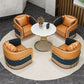 Round Sintered Stone Two-Color Dining Table Glam Pedestal Table for Dining Room Clearhalo ' dining_table' 'Dining Tables & Seating' 'Dining Tables' 'furn' 'furn_dining_table' 'Furniture' 'furniture_dining_table' 'Kitchen & Dining Furniture' 'kitchen&dining_furn' 'kitchen' 'kitchen_dining_table' 1200x1200_b803e3a1-d209-40a4-af0a-15c81b33df45