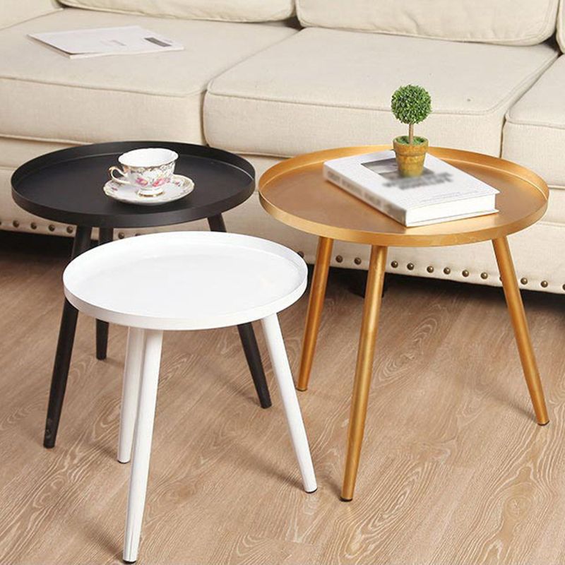 3 Legs Base Design Cocktail Table Multi-color Selection of Metal Round Coffee Table