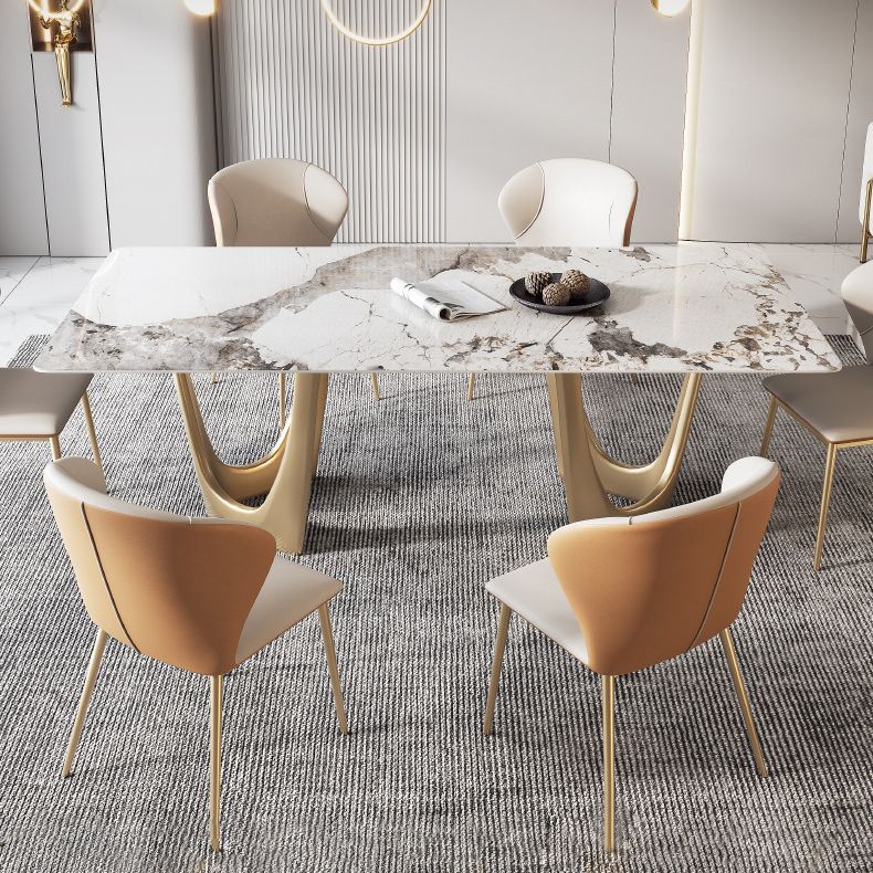 Luxury Sintered Stone Dining Set Rectangle 1/4/5/7 Pieces Dining Room Table Set Clearhalo 'Dining Room Sets' 'Dining Tables & Seating' 'dining_room_set' 'furn' 'furn_dining_room_set' 'Furniture' 'furniture_dining_room_set' 'Kitchen & Dining Furniture' 1200x1200_b8052def-3f2b-456c-be95-d2129bb7f88e