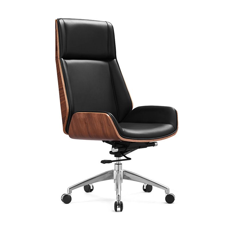 Modern No Arm Desk Chair Leather Task Chair with Wheels for Office Clearhalo 'furn' 'furn_office_chair' 'Furniture' 'Office Chairs' 'Office Furniture' 'office_chair' 1200x1200_b805a08d-7806-43e9-a724-d740a9840bfb