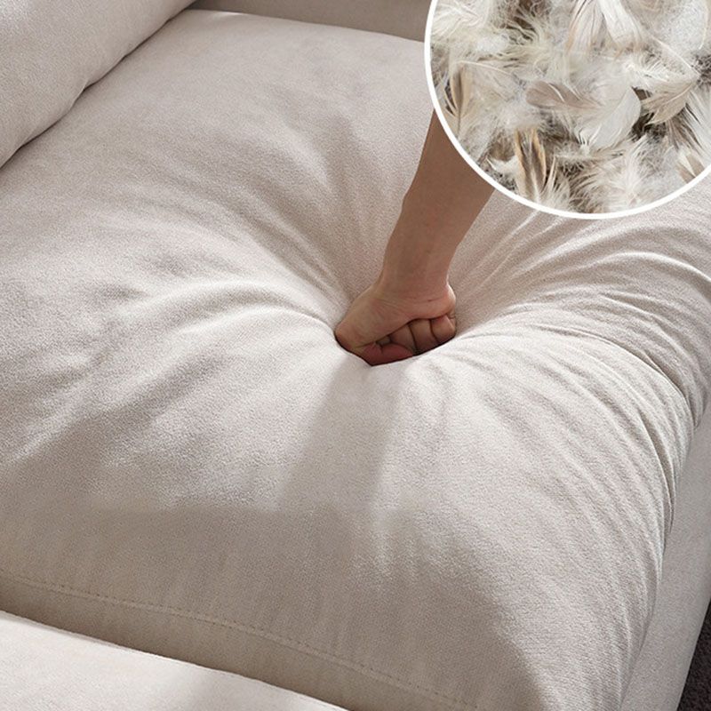 Divano in tessuto moderno a 4 posti con divano a braccio svasato con cuscini di padri