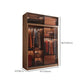 Chambre coulissante armoire brune moderne avec portes en verre