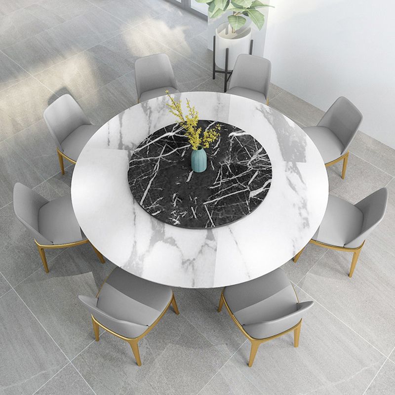 Modern Sintered Stone Dining Table Round Dinner Room Table for Dining Room Clearhalo 'Dining Tables & Seating' 'Dining Tables' 'dining_table' 'furn' 'furn_dining_table' 'Furniture' 'furniture_dining_table' 'Kitchen & Dining Furniture' 'kitchen' 'kitchen_dining_table' 1200x1200_b80799a7-3c15-402b-a6be-abfe5858f6c6