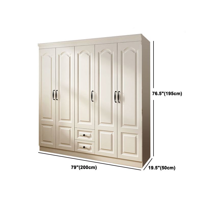 Contemporary White Wardrobe Cabinet Engineered Wood Storage Cabinet Clearhalo 'Armoires & Wardrobes' 'armoires_wardrobes' 'Bedroom Furniture' 'furn' 'furn_armoires_wardrobes' 'Furniture' 1200x1200_b807ebb6-387c-4451-8a14-1d71de31ddc0