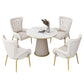 Metal Traditional Luxury Round Indoor Table Sintered Stone Table for Kitchen and Dining Room Clearhalo ' dining_table' 'Dining Tables & Seating' 'Dining Tables' 'furn' 'furn_dining_table' 'Furniture' 'furniture_dining_table' 'Kitchen & Dining Furniture' 'kitchen&dining_furn' 'kitchen' 'kitchen_dining_table' 1200x1200_b8087838-80f7-4371-a1a7-cbb6a5ba0f34