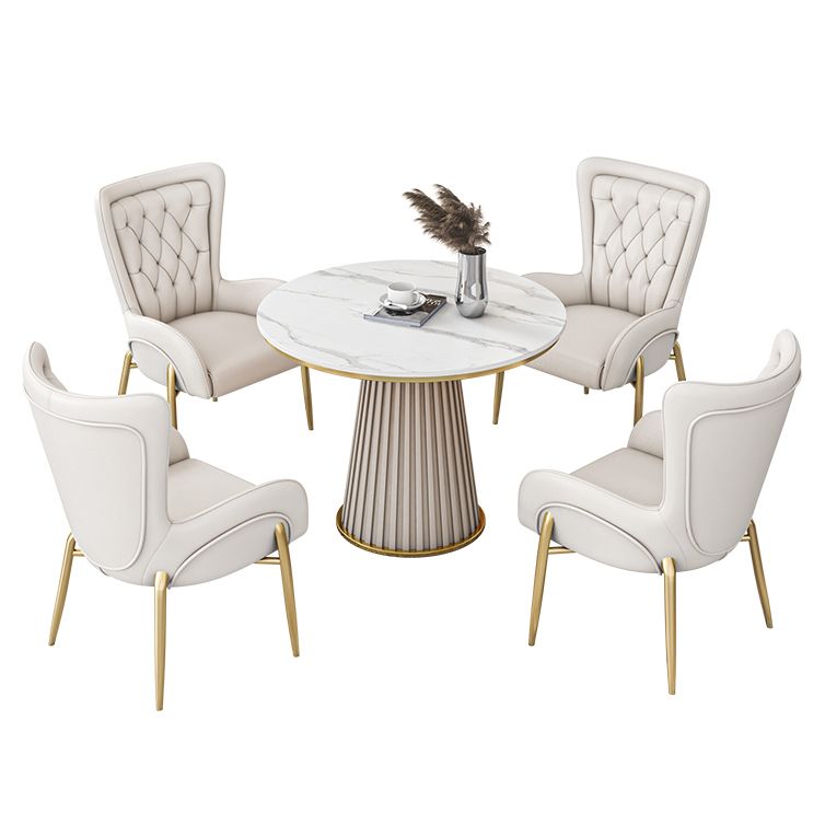 Metal Traditional Luxury Round Indoor Table Sintered Stone Table for Kitchen and Dining Room Clearhalo ' dining_table' 'Dining Tables & Seating' 'Dining Tables' 'furn' 'furn_dining_table' 'Furniture' 'furniture_dining_table' 'Kitchen & Dining Furniture' 'kitchen&dining_furn' 'kitchen' 'kitchen_dining_table' 1200x1200_b8087838-80f7-4371-a1a7-cbb6a5ba0f34