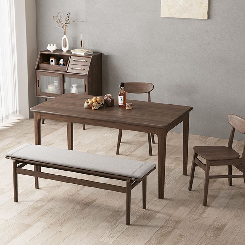 Farmhouse Wood Bedroom Bench Walnut/Natural Finish Dining Bench with Removable Cushion Clearhalo 'Benches' 'Chairs & Seating' 'furn' 'furn_benches' 'Furniture' 'Living Room Furniture' 1200x1200_b809d7df-8caf-4279-8d55-bac881a69b39