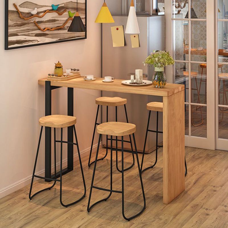 Rectangle Pine Wood Counter Table Contemporary Bar Table for Dining Room Clearhalo 'Bar Furniture' 'Bar Tables' 'bar_tables' 'furn' 'furn_bar_tables' 'Furniture' 'Kitchen & Dining Furniture' 1200x1200_b80a5a23-a50d-4628-8674-59bfa8a22caa