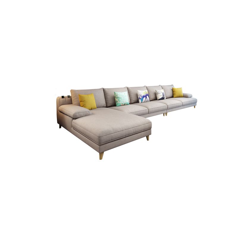 34.6"High Pillow Top Arm Sectional Contemporary Cushion Back for Living Room Clearhalo 'furn' 'furn_sectionals' 'Furniture' 'furniture_sectionals' 'kitchen' 'kitchen_sectionals' 'Living Room Furniture' 'Sectionals' 1200x1200_b80b6c35-9807-47f1-84b9-2e1d05a7958a