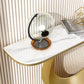 1-shelf 31.5" Tall Console Table Modern Stone Accent Table for Hall